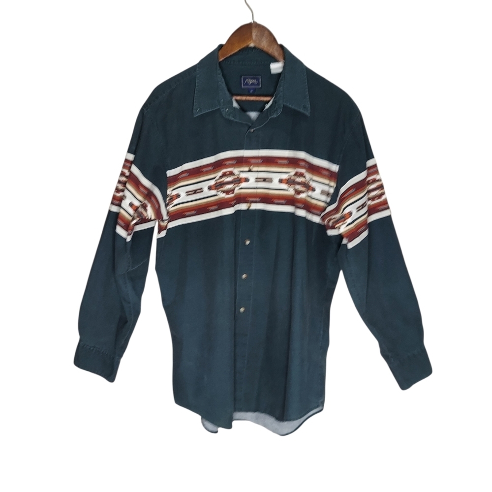 Vintage Roper Western Aztec Button Down Shirt